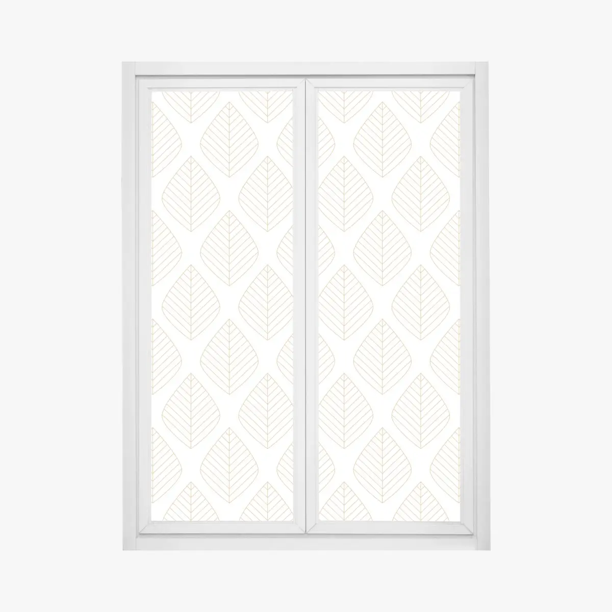 Adesivo per finestra motivo di foglie dorate minimalista • Wallissimo®