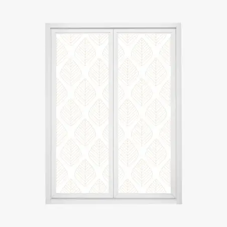Adesivo per finestra motivo di foglie dorate minimalista • Wallissimo®