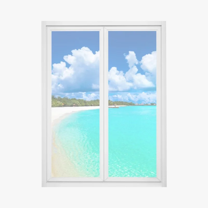 Adesivo per finestra panorama tropicale delle Maldive
