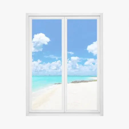 Adesivo per finestra spiaggia tropicale alle Maldive • Wallissimo®