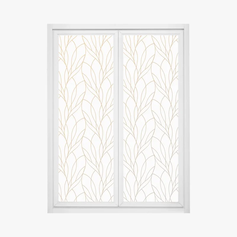Adesivo per finestra elegante motivo di foglie dorate