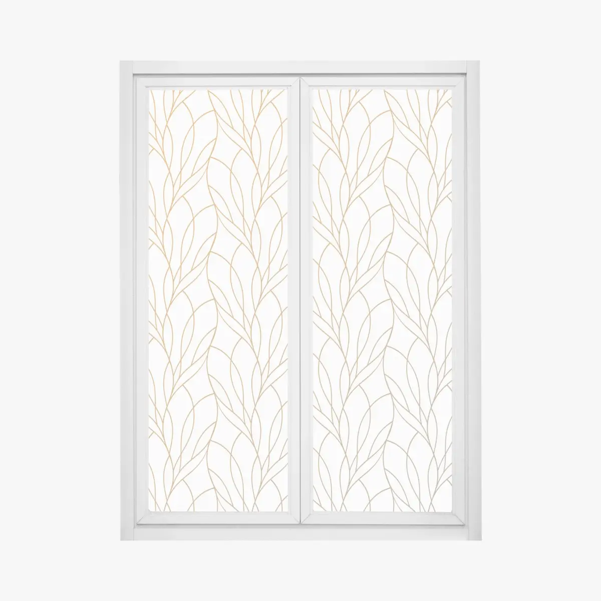 Adesivo per finestra elegante motivo di foglie dorate • Wallissimo®