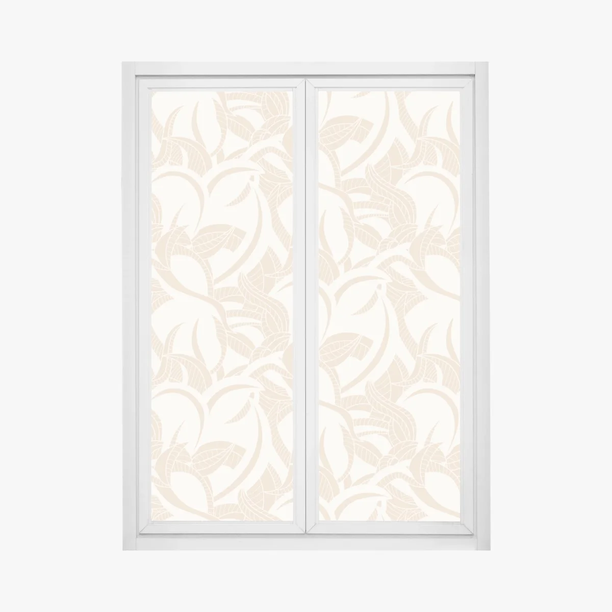 Adesivo per finestra motivo di foglie beige elegante • Wallissimo® Adesivo per finestra motivo di foglie beige elegante • Wallissimo®