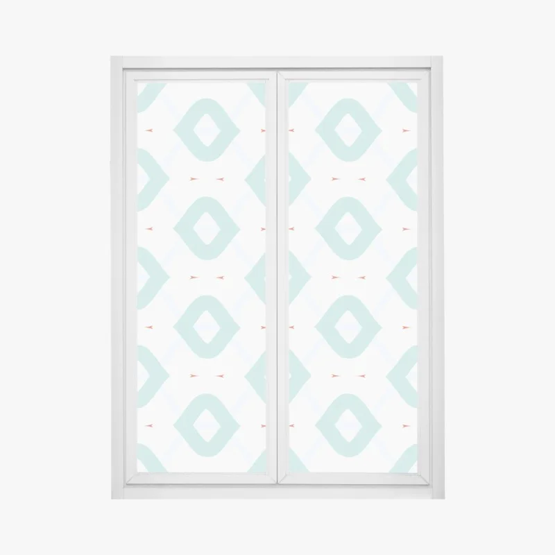 Adesivo per finestra motivo geometrico turchese stile scandinavo