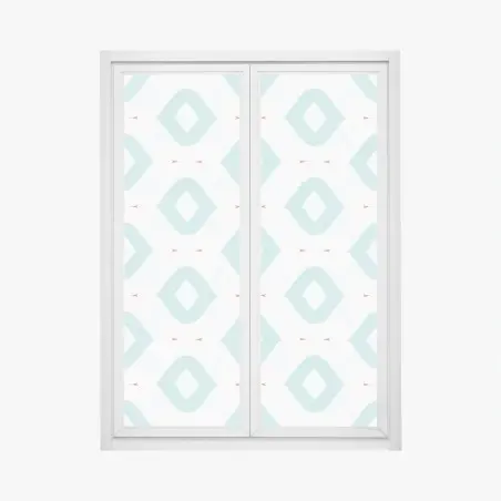 Adesivo per finestra motivo geometrico turchese stile scandinavo • Wallissimo®