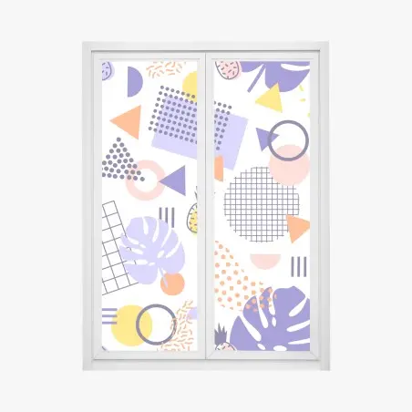 Adesivo per finestra motivo tropicale geometrico estivo • Wallissimo®
