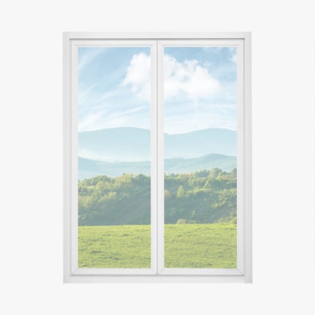 Adesivo per finestra panorama primaverile sulle colline verdi • Wallissimo®