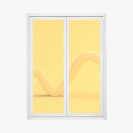 Adesivo per finestra movimento ondulato in giallo • Wallissimo®