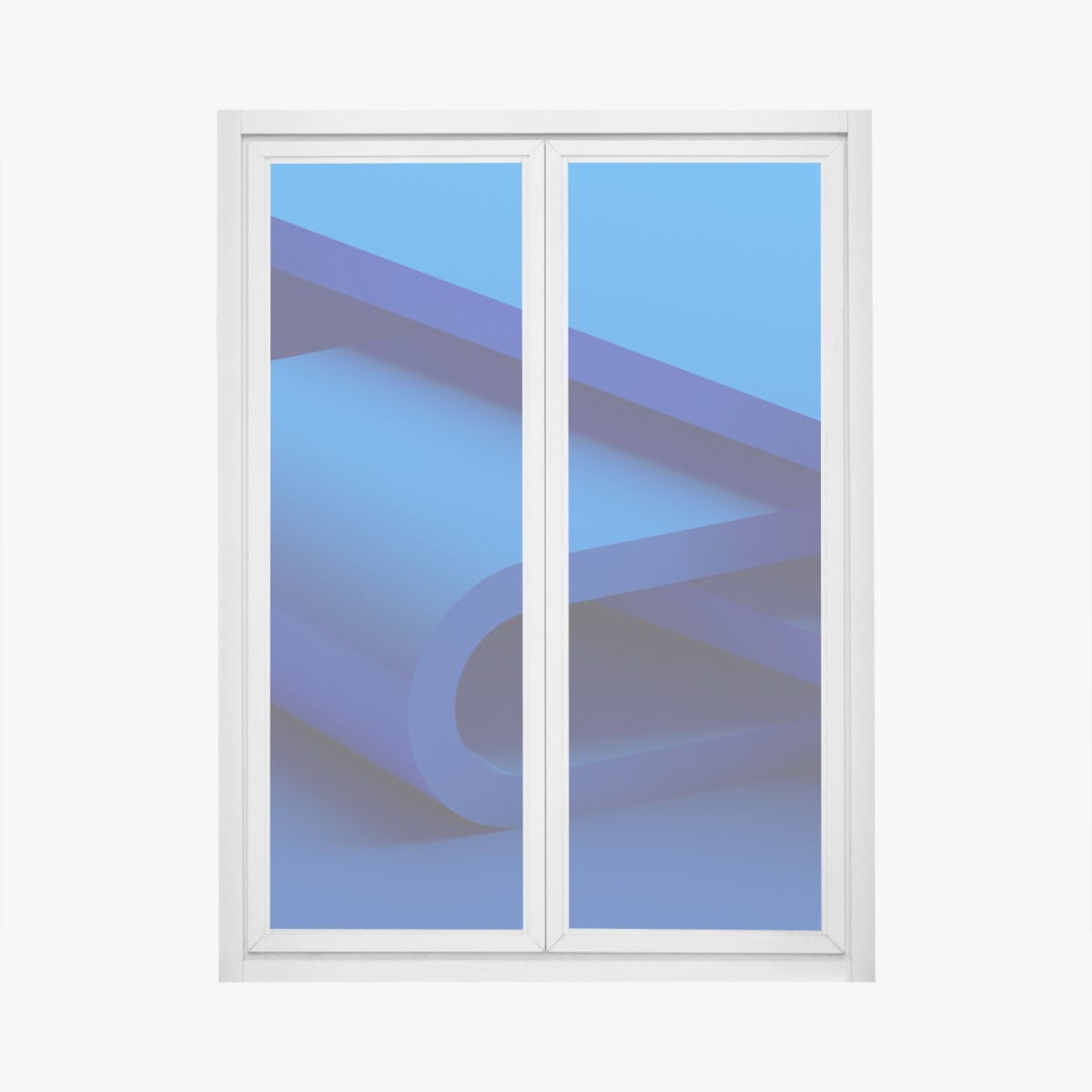 Adesivo per finestra curve geometriche blu • Wallissimo®