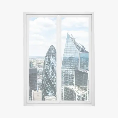Adesivo per finestra skyline moderno di Londra in dettaglio • Wallissimo®