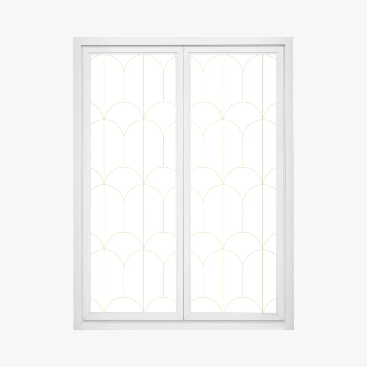 Adesivo per finestra motivo art déco oro su sfondo bianco • Wallissimo® Adesivo per finestra motivo art déco oro su sfondo bianco • Wallissimo®