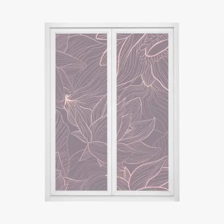 Adesivo per finestra motivo floreale lineare in rosa antico • Wallissimo®