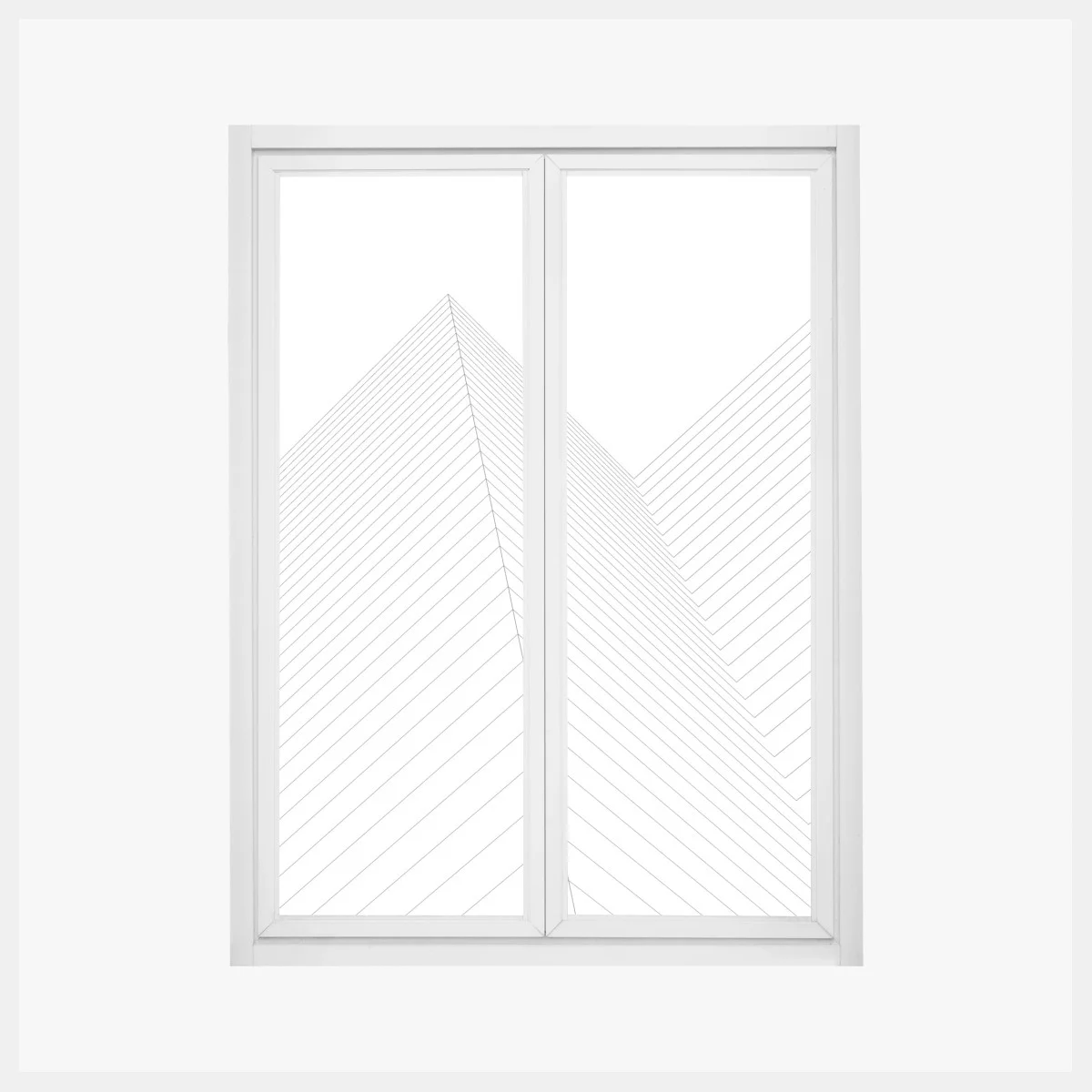 Adesivo per finestra geometria prospettica: linee architettoniche • Wallissimo® Adesivo per finestra geometria prospettica: linee architettoniche • Wallissimo®