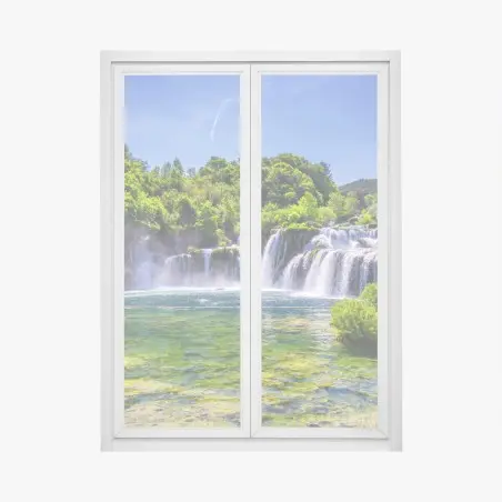 Adesivo per finestra paesaggio incantato di Skradinski Buk, cascata del parco nazionale Krka • Wallissimo®