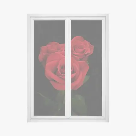 Adesivo per finestra eleganza di rose rosse su sfondo nero • Wallissimo®