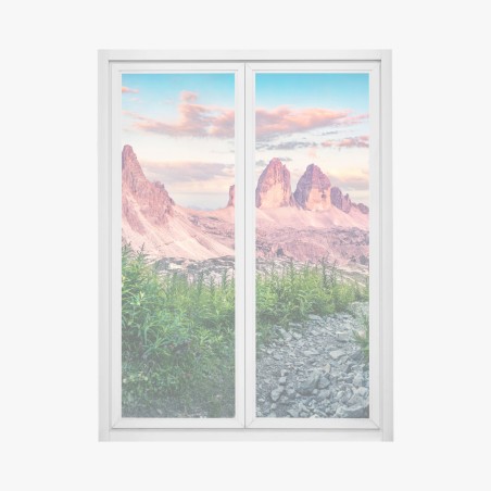 Adesivo per finestra tramonto sulle Tre Cime di Lavaredo • Wallissimo®
