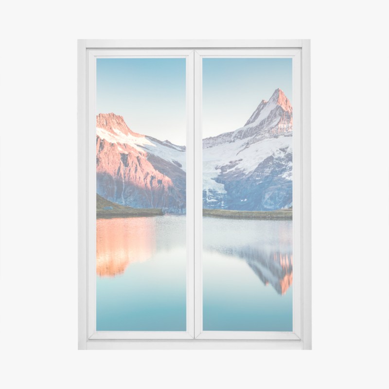 Adesivo per finestra tramonto alpino sul Bachalpsee