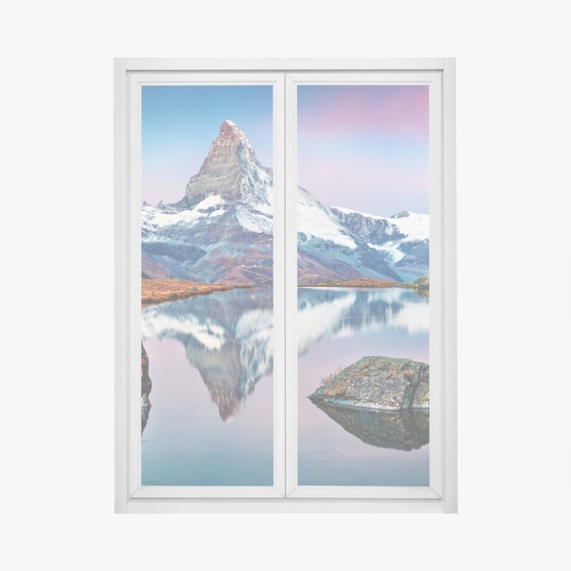 Adesivo per finestra riflessi del Cervino sullo Stellisee