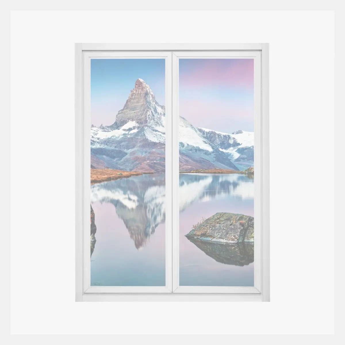 Adesivo per finestra riflessi del Cervino sullo Stellisee • Wallissimo®