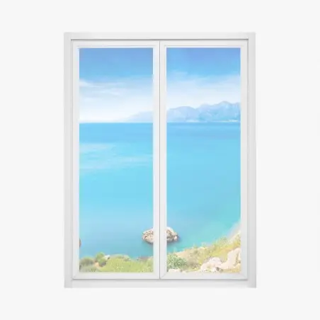 Adesivo per finestra vista panoramica costiera di Konyaalti, Antalya • Wallissimo®