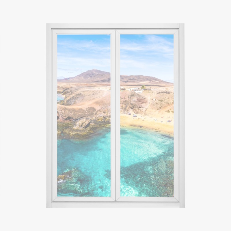 Adesivo per finestra baia turchese di Papagayo, Lanzarote