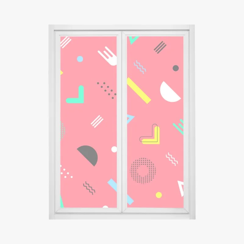 Adesivo per finestra motivo geometrico vivace anni '80