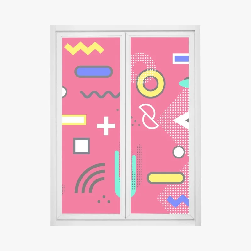 Adesivo per finestra pattern geometrico pop art vibrante
