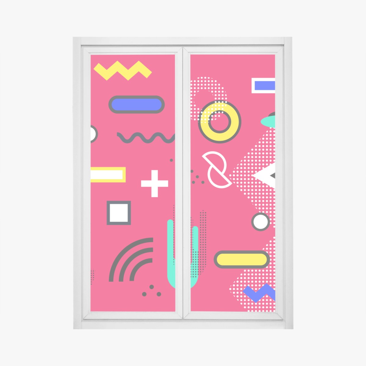 Adesivo per finestra pattern geometrico pop art vibrante • Wallissimo®