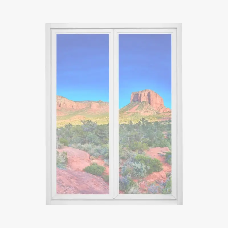 Adesivo per finestra panorama mozzafiato delle rocce rosse di Sedona, Arizona
