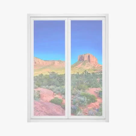 Adesivo per finestra panorama mozzafiato delle rocce rosse di Sedona, Arizona • Wallissimo®