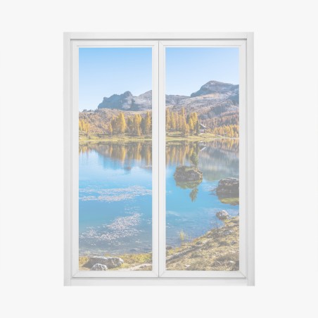 Adesivo per finestra paesaggio alpino autunnale • Wallissimo®