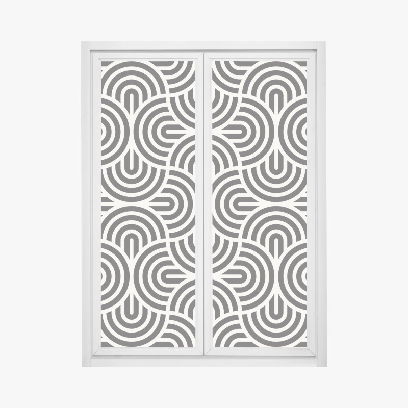 Adesivo per finestra motivo geometrico ottico in bianco e nero