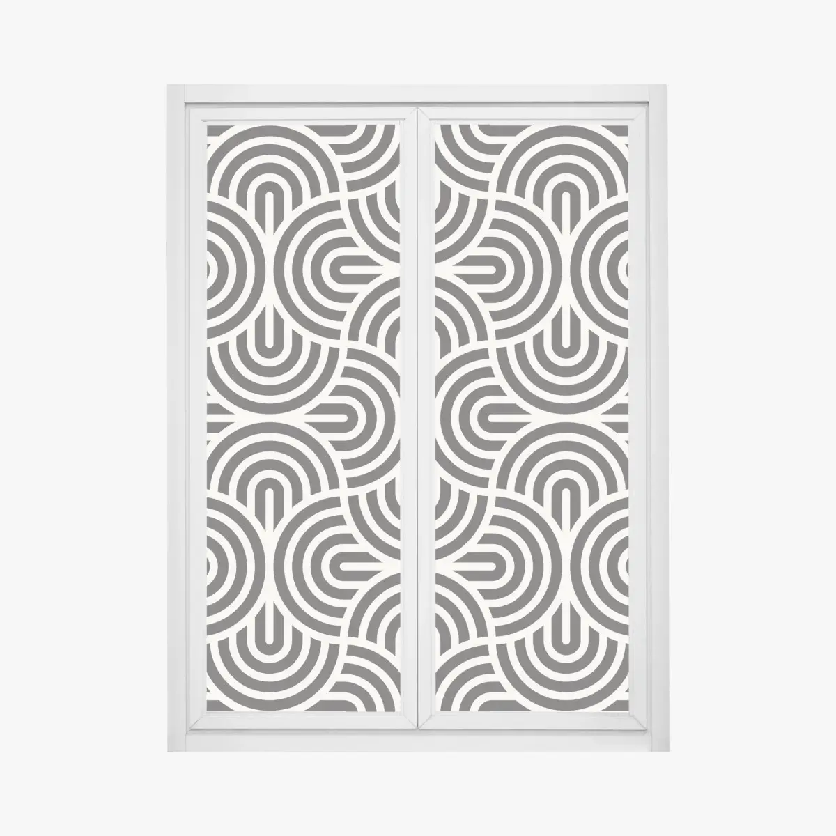 Adesivo per finestra motivo geometrico ottico in bianco e nero • Wallissimo®