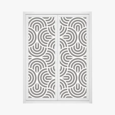Adesivo per finestra motivo geometrico ottico in bianco e nero • Wallissimo®