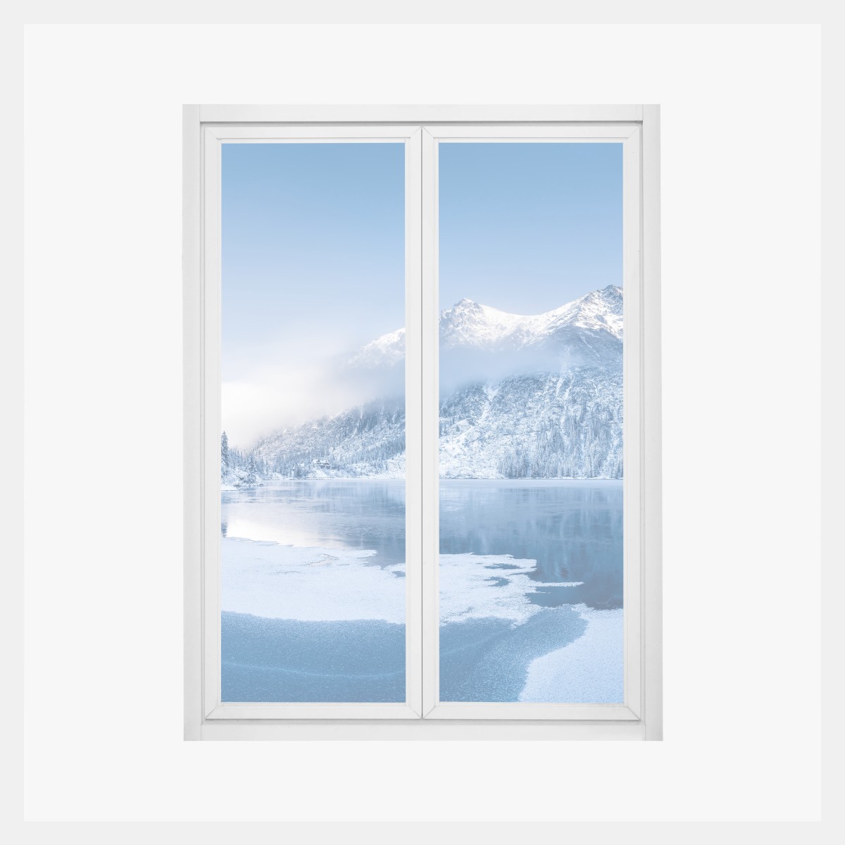 Adesivo per finestra panorama invernale sulle Alpi • Wallissimo®
