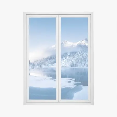 Adesivo per finestra panorama invernale sulle Alpi • Wallissimo®