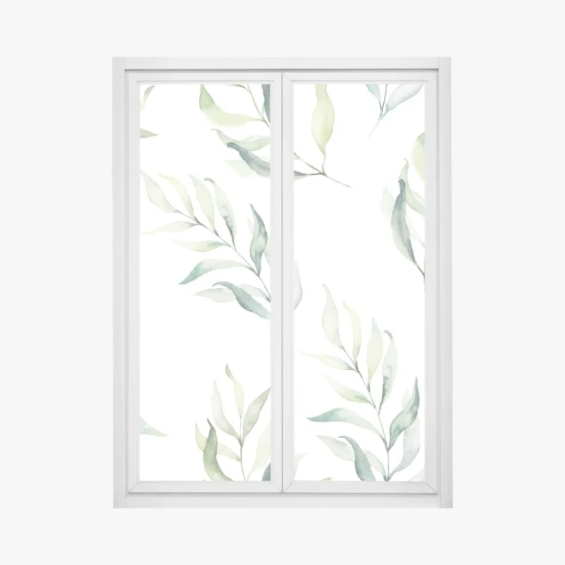 Adesivo per finestra motivo botanico acquerellato