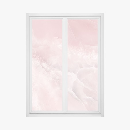 Adesivo per finestra venature di marmo rosa elegante • Wallissimo®
