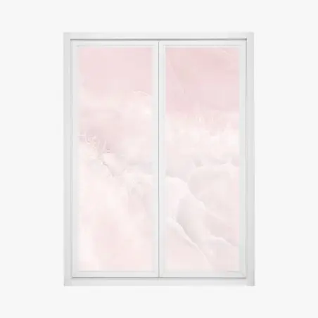 Adesivo per finestra venature di marmo rosa elegante • Wallissimo®