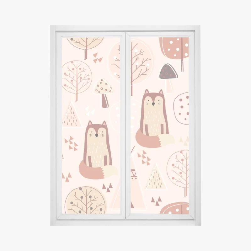 Adesivo per finestra motivo boschivo dolce per cameretta