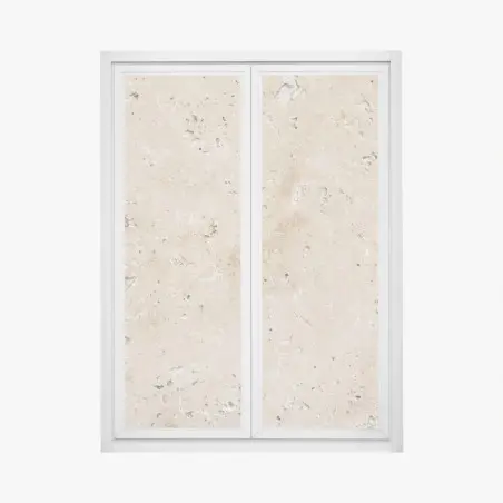 Adesivo per finestra texture di travertino beige naturale • Wallissimo®