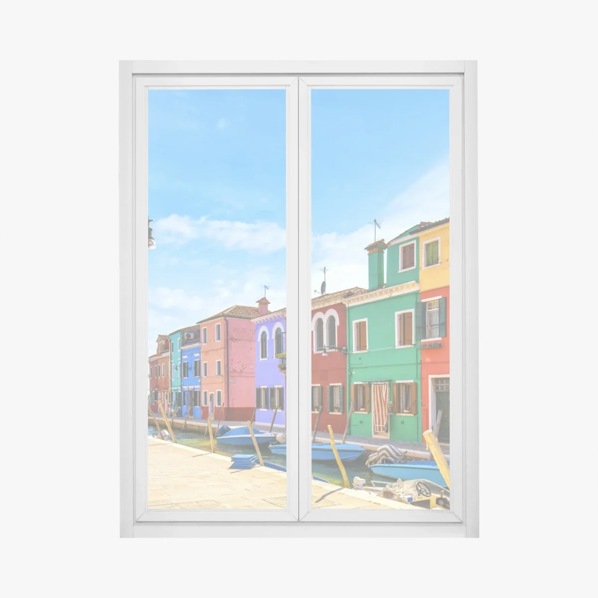 Adesivo per finestra incantevole scorcio colorato di Burano • Wallissimo® Adesivo per finestra incantevole scorcio colorato di Burano • Wallissimo®