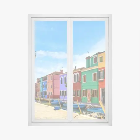 Adesivo per finestra incantevole scorcio colorato di Burano • Wallissimo®