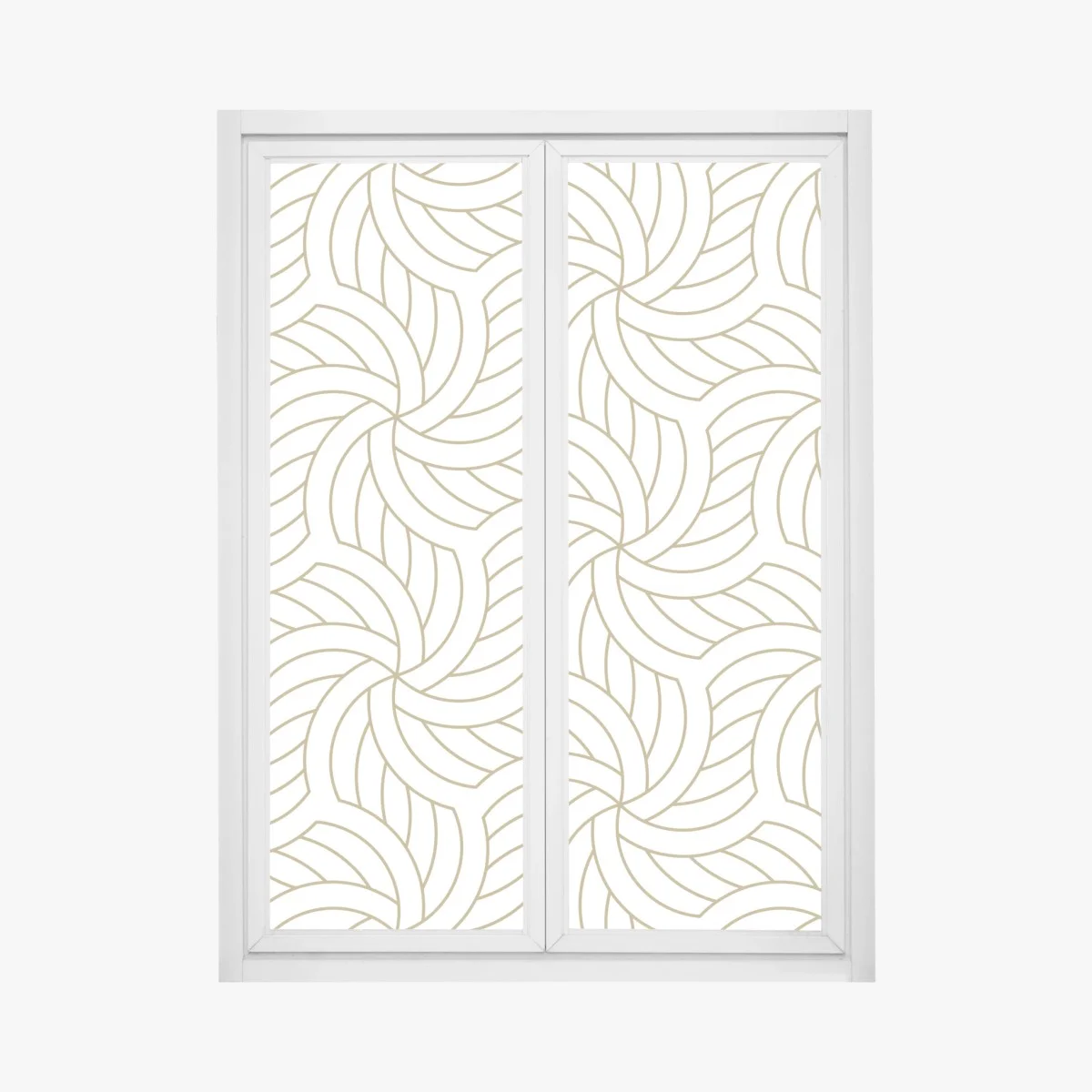 Adesivo per finestra motivo geometrico dorato su sfondo bianco • Wallissimo® Adesivo per finestra motivo geometrico dorato su sfondo bianco • Wallissimo®