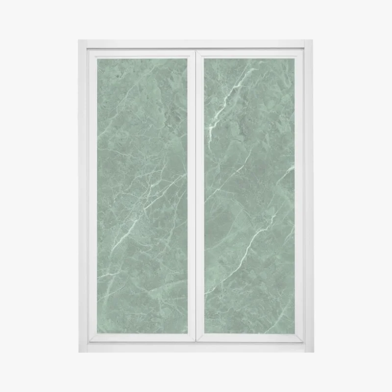 Adesivo per finestra marmo verde venato elegante