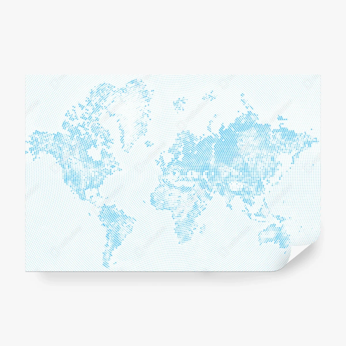 Wall mural turquoise halftone world map • Wallissimo® Wall mural turquoise halftone world map • Wallissimo®