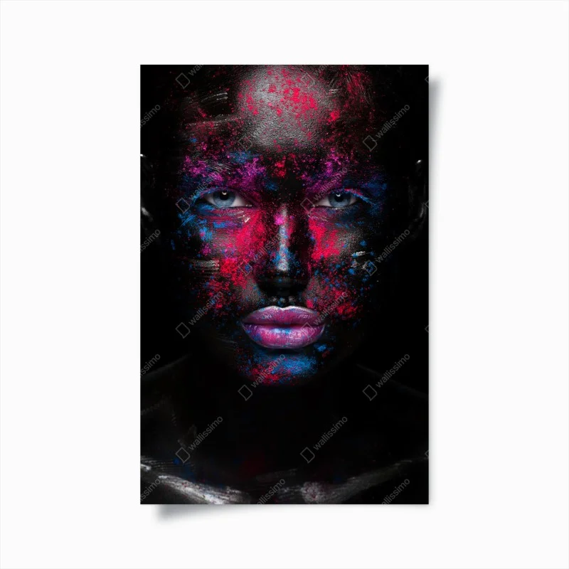 Poster ritratto cromatico su sfondo nero