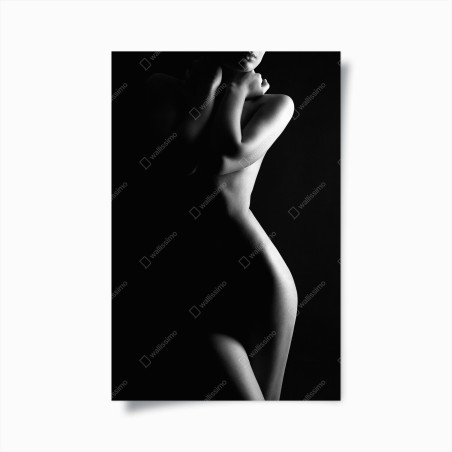 Poster sagoma femminile in controluce • Wallissimo®