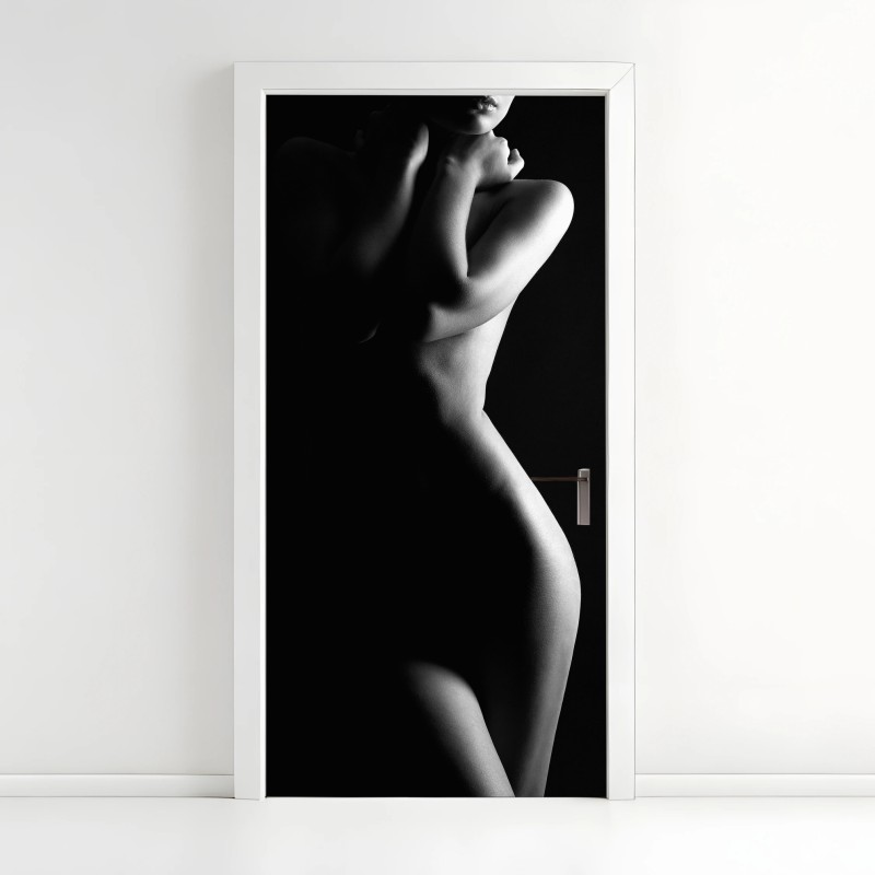 Adesivo per porta sagoma femminile in controluce