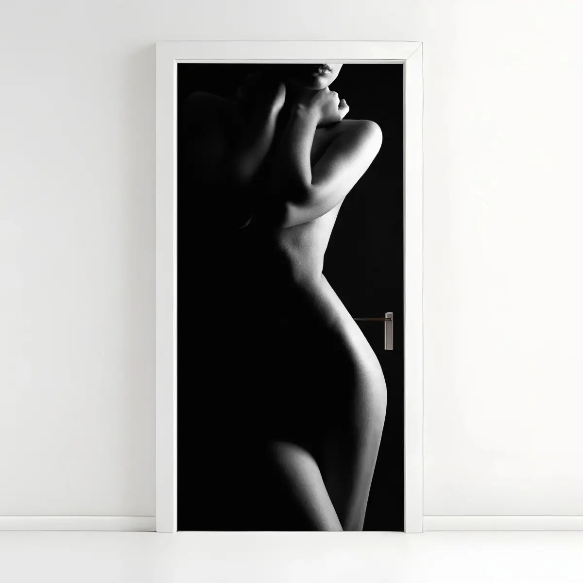 Adesivo per porta sagoma femminile in controluce • Wallissimo®